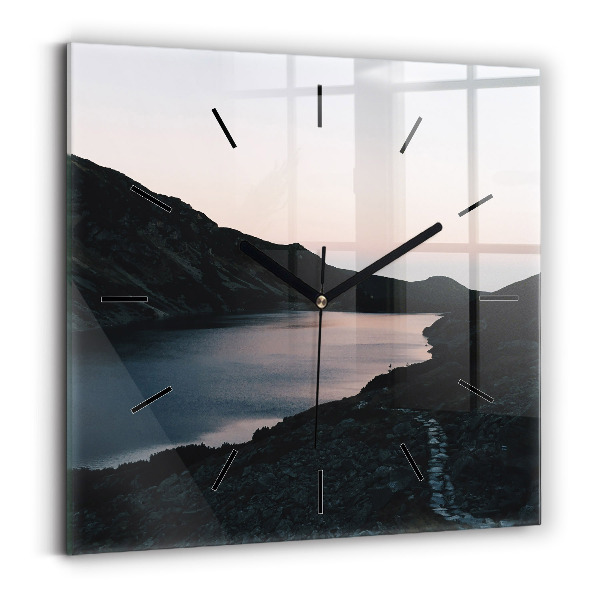Orologio quadrato Lago e montagne