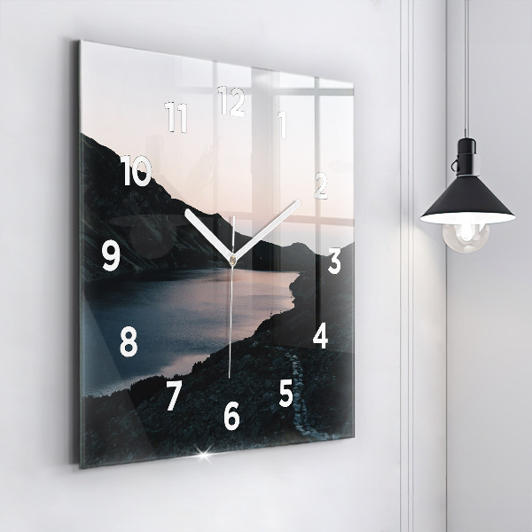 Orologio quadrato Lago e montagne