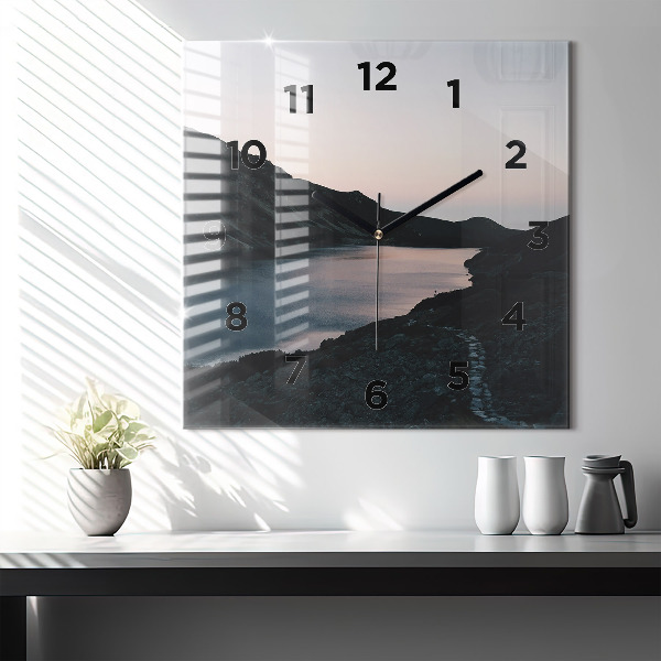 Orologio quadrato Lago e montagne