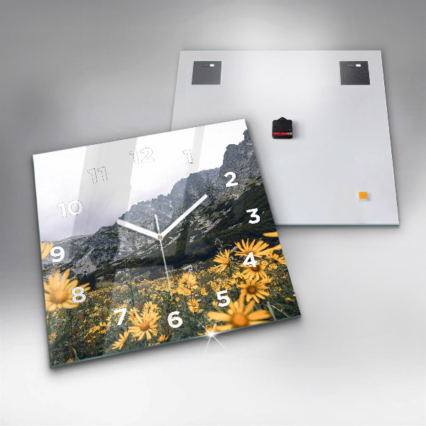 Orologio quadrato Fiori di prato in montagna