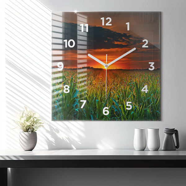 Orologio quadrato Girasoli nel prato