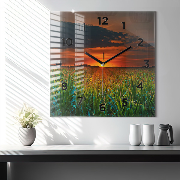 Orologio quadrato Girasoli nel prato