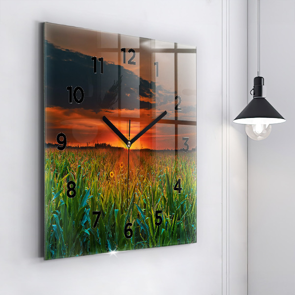 Orologio quadrato Girasoli nel prato