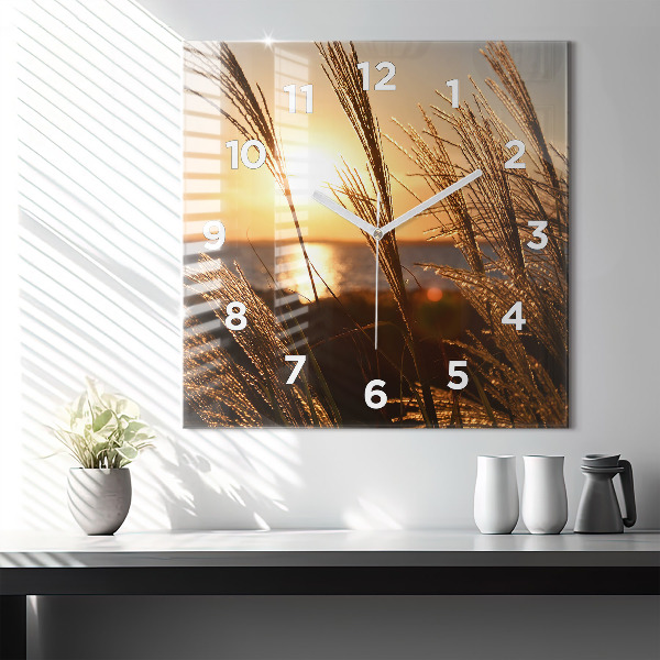 Orologio quadrato Grano al sole dorato