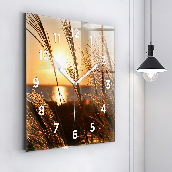 Orologio quadrato Grano al sole dorato