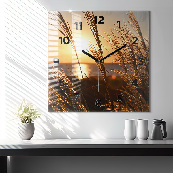 Orologio quadrato Grano al sole dorato