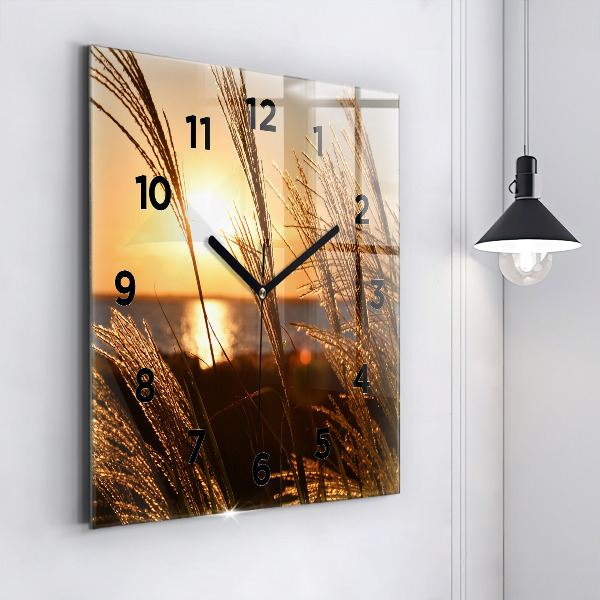 Orologio quadrato Grano al sole dorato