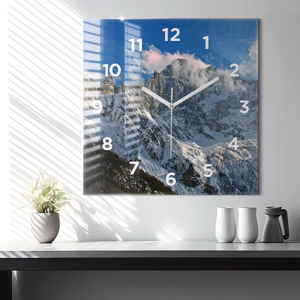 Orologio quadrato Montagne sotto il cielo azzurro