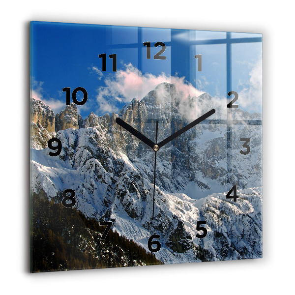 Orologio quadrato Montagne sotto il cielo azzurro