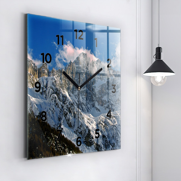 Orologio quadrato Montagne sotto il cielo azzurro