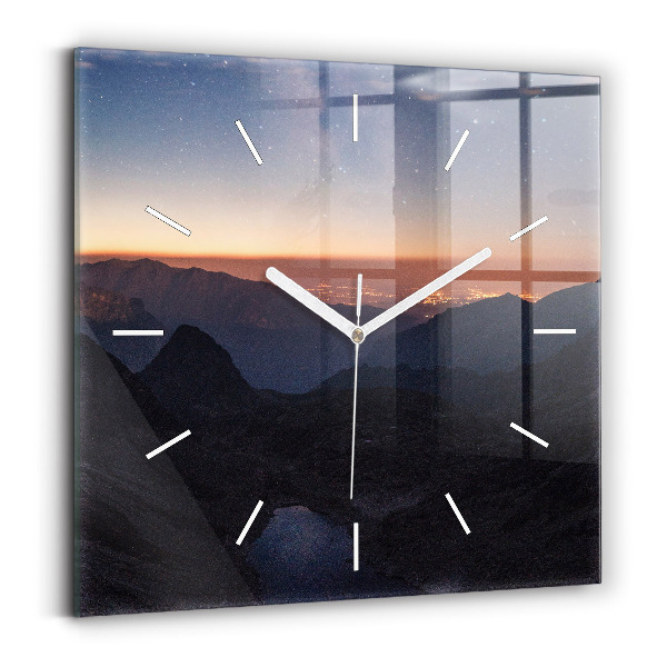 Orologio quadrato Montagne al tramonto