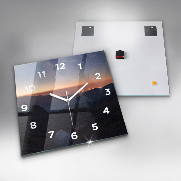 Orologio quadrato Montagne al tramonto