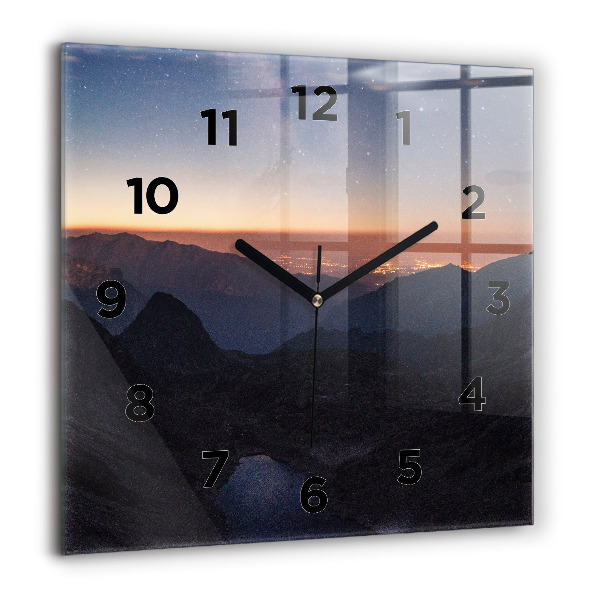 Orologio quadrato Montagne al tramonto