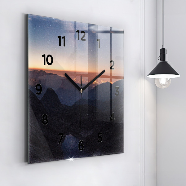 Orologio quadrato Montagne al tramonto