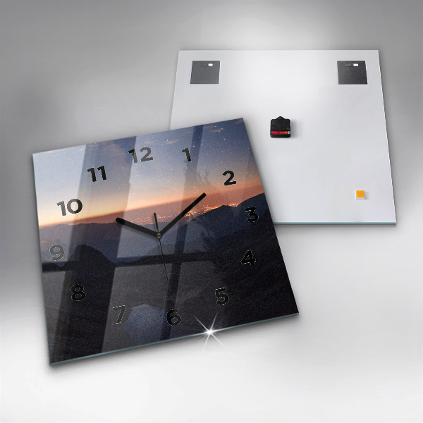 Orologio quadrato Montagne al tramonto