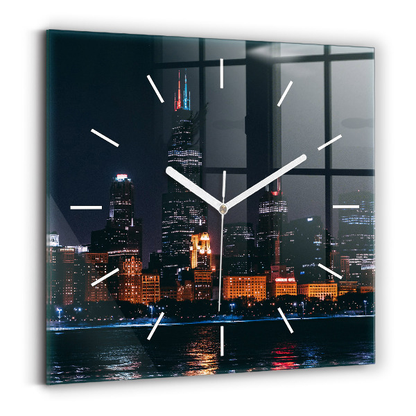 Orologio quadrato Paesaggio urbano di Chicago