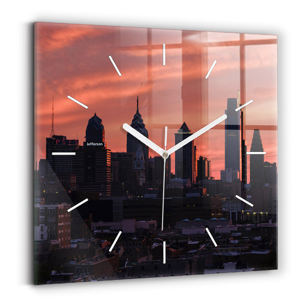 Orologio quadrato Skyline della città di Filadelfia