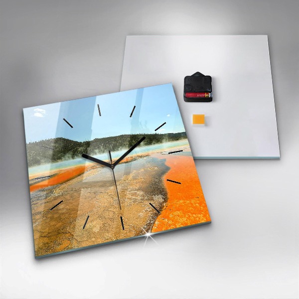 Orologio quadrato Lago con montagne