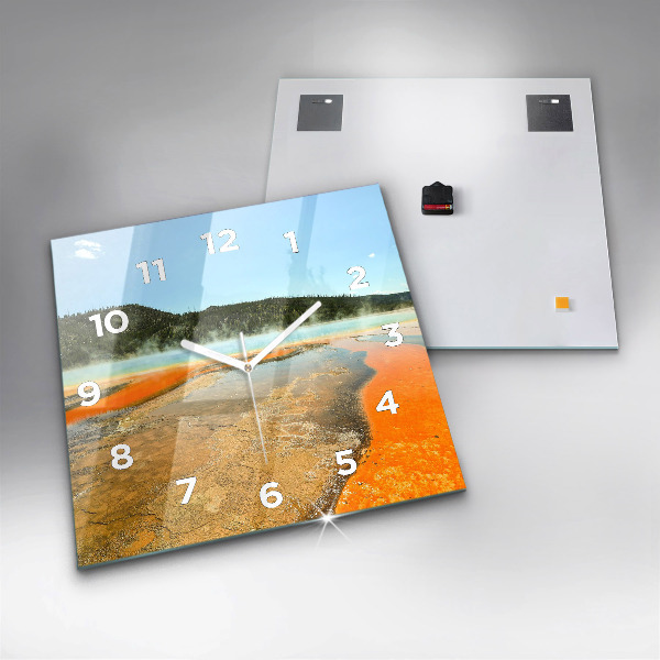 Orologio quadrato Lago con montagne