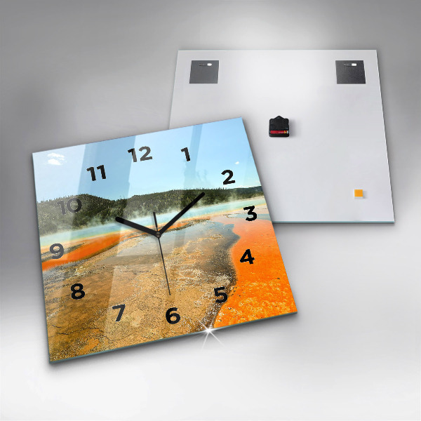 Orologio quadrato Lago con montagne