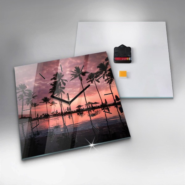 Orologio quadrato Palme alle Hawaii