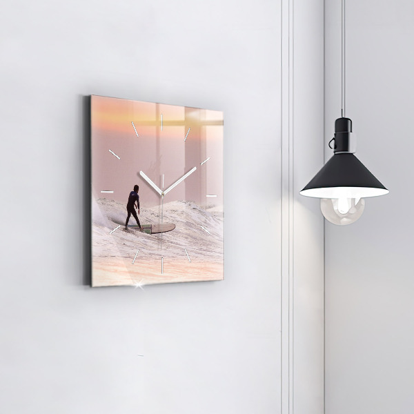 Orologio quadrato Surfista alle Hawaii