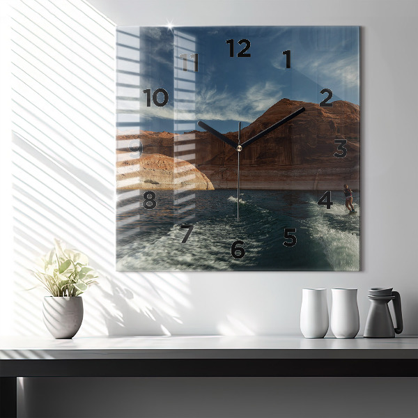 Orologio quadrato Persona sugli sci d'acqua