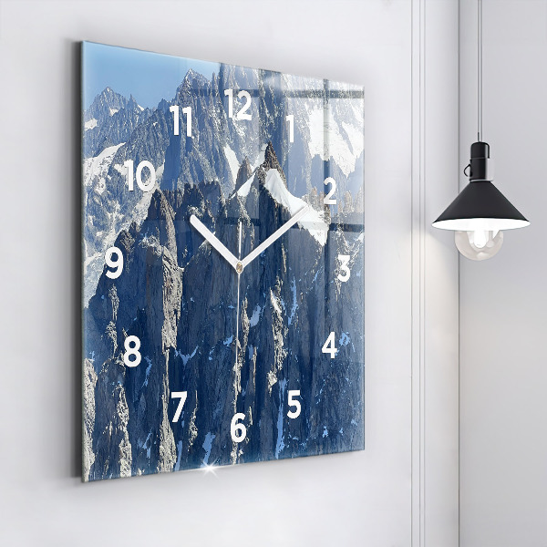 Orologio quadrato Montagne delle Alpi in inverno