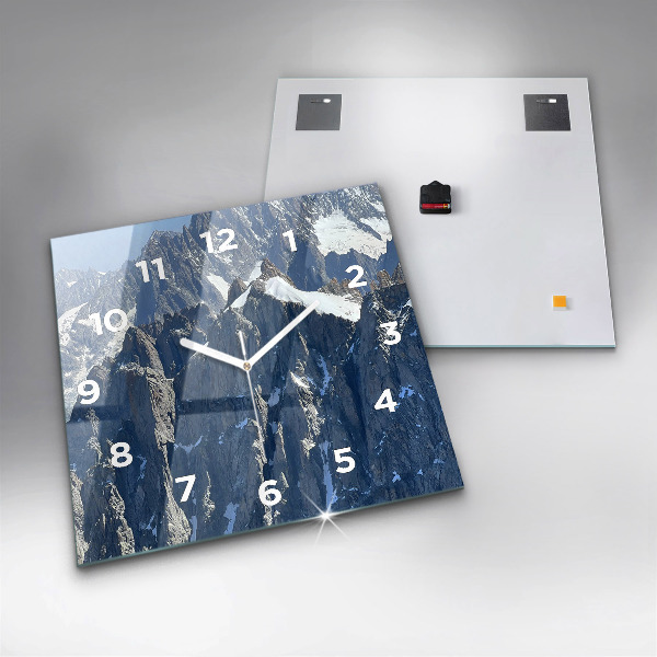 Orologio quadrato Montagne delle Alpi in inverno