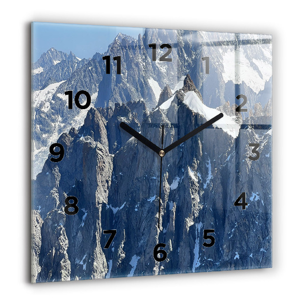 Orologio quadrato Montagne delle Alpi in inverno