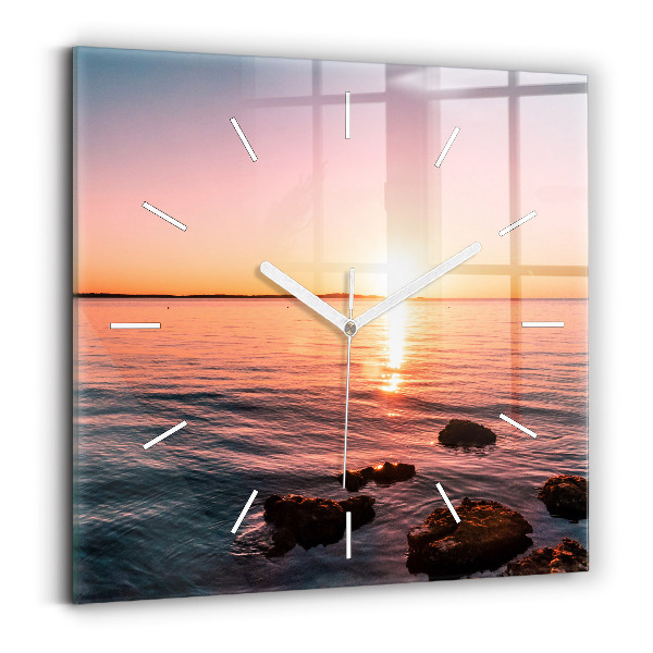Orologio quadrato Rocce al tramonto