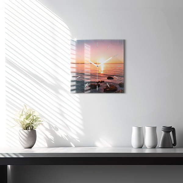 Orologio quadrato Rocce al tramonto