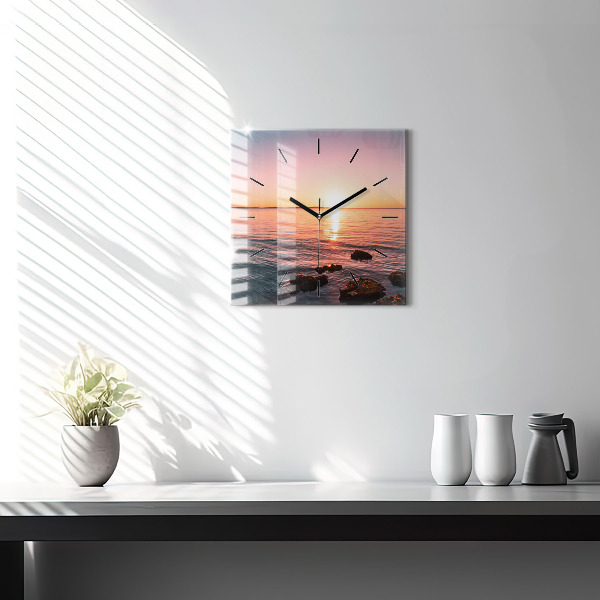 Orologio quadrato Rocce al tramonto