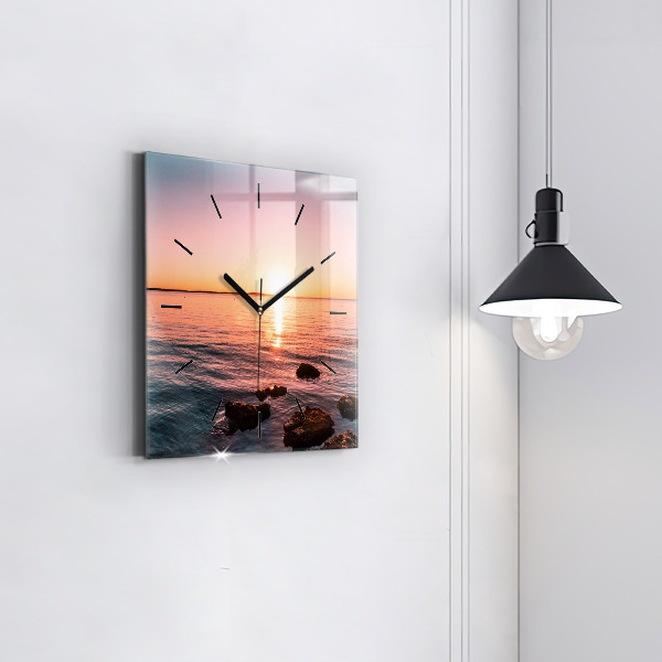 Orologio quadrato Rocce al tramonto