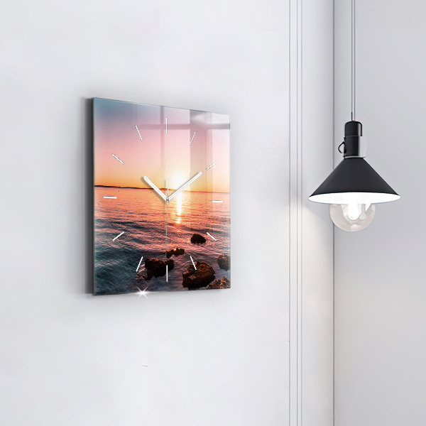 Orologio quadrato Rocce al tramonto