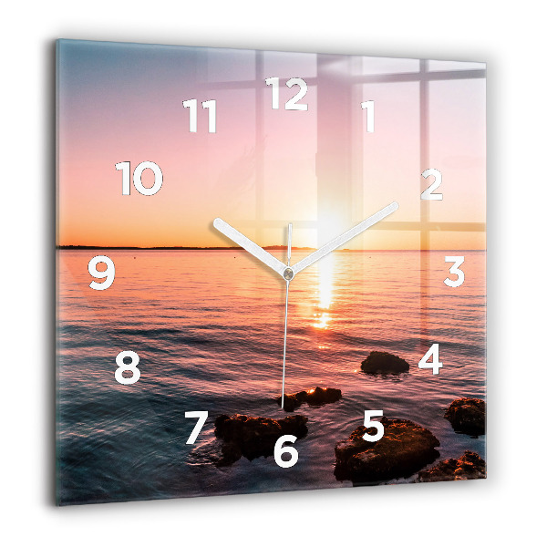Orologio quadrato Rocce al tramonto