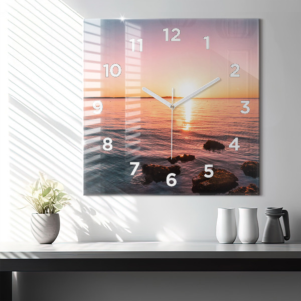 Orologio quadrato Rocce al tramonto