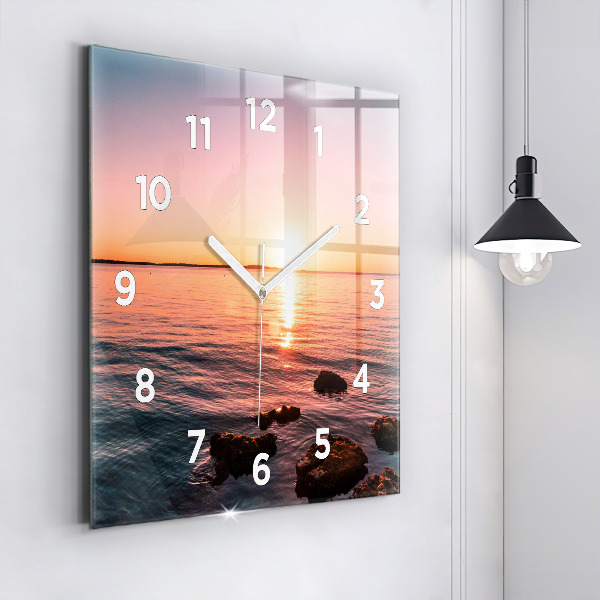 Orologio quadrato Rocce al tramonto