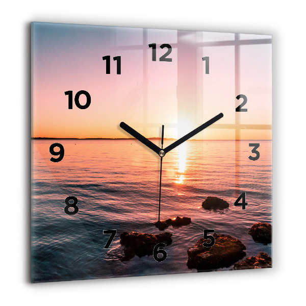 Orologio quadrato Rocce al tramonto
