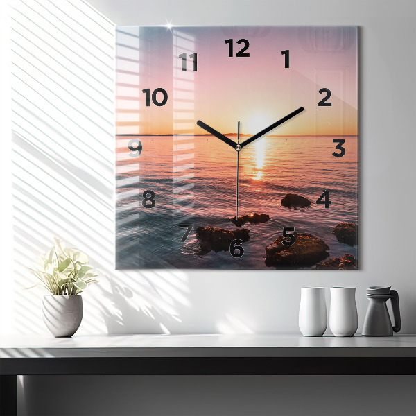 Orologio quadrato Rocce al tramonto