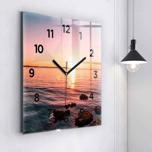 Orologio quadrato Rocce al tramonto