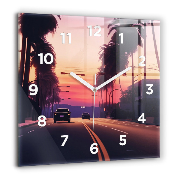 Orologio quadrato Tramonto a Los Angeles