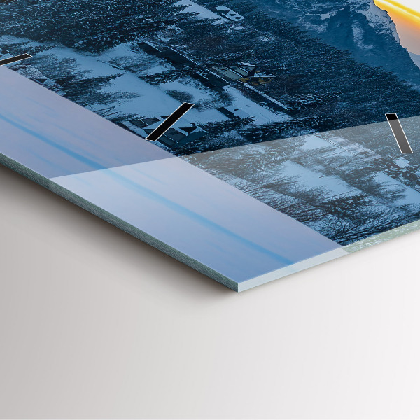 Orologio quadrato in vetro Paesaggio montano