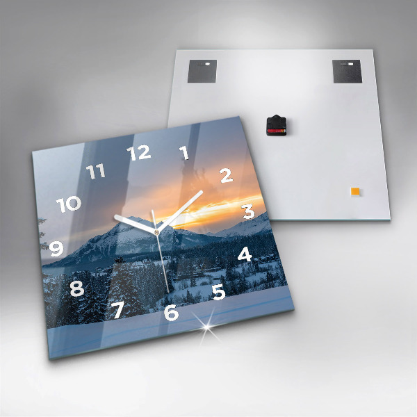 Orologio quadrato in vetro Paesaggio montano