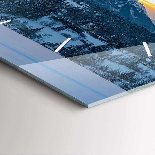 Orologio quadrato in vetro Paesaggio montano