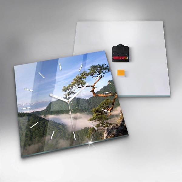 Orologio quadrato in vetro Picco Sokolica nei Monti Pieniny