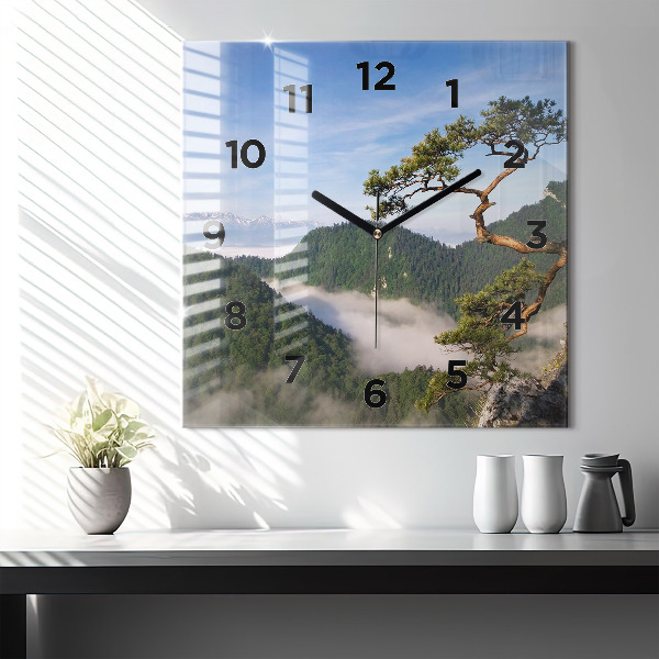 Orologio quadrato in vetro Picco Sokolica nei Monti Pieniny