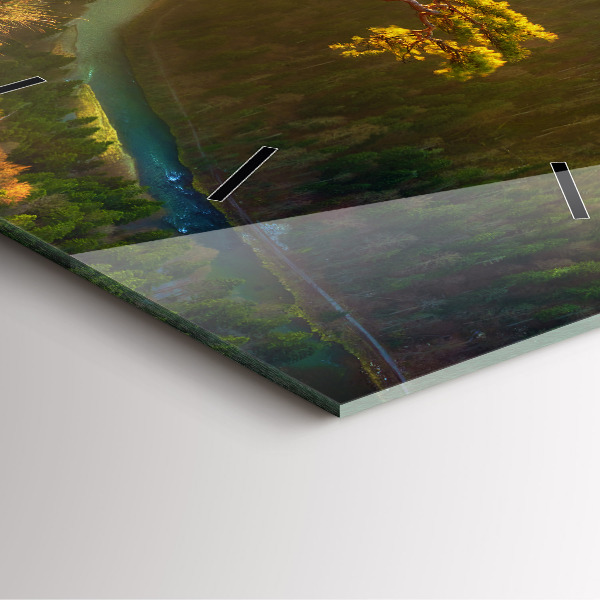 Orologio quadrato in vetro Tramonto sulle montagne