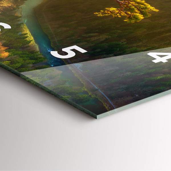 Orologio quadrato in vetro Tramonto sulle montagne