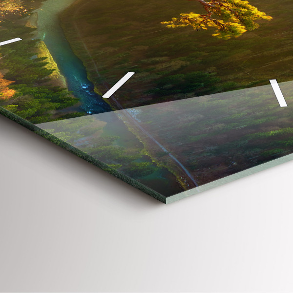 Orologio quadrato in vetro Tramonto sulle montagne